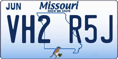 MO license plate VH2R5J