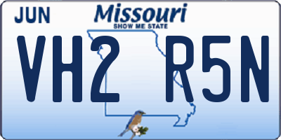 MO license plate VH2R5N
