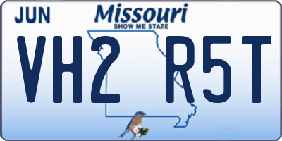 MO license plate VH2R5T