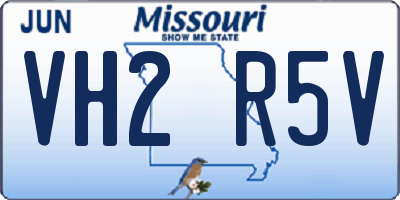 MO license plate VH2R5V