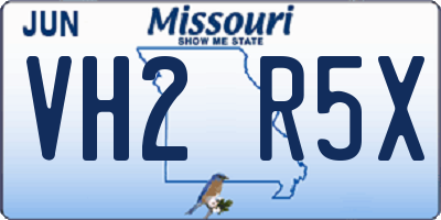 MO license plate VH2R5X