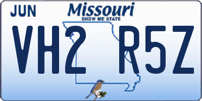 MO license plate VH2R5Z
