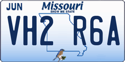 MO license plate VH2R6A