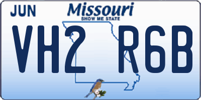 MO license plate VH2R6B