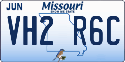 MO license plate VH2R6C