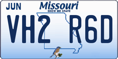 MO license plate VH2R6D