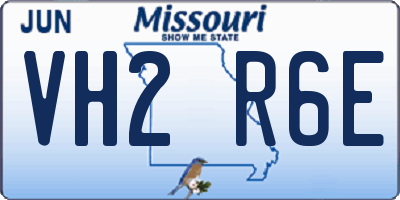 MO license plate VH2R6E