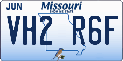 MO license plate VH2R6F
