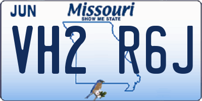 MO license plate VH2R6J