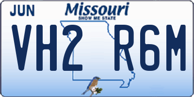 MO license plate VH2R6M