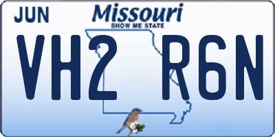 MO license plate VH2R6N