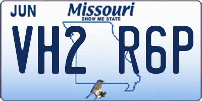 MO license plate VH2R6P