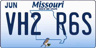 MO license plate VH2R6S