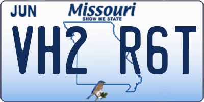 MO license plate VH2R6T