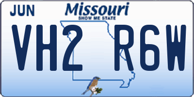 MO license plate VH2R6W