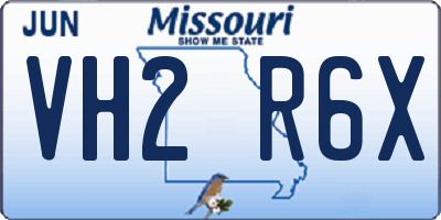 MO license plate VH2R6X