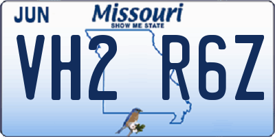 MO license plate VH2R6Z