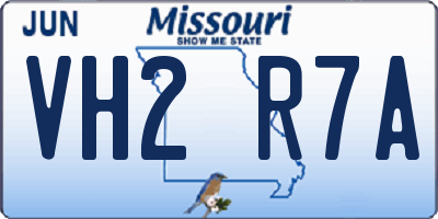 MO license plate VH2R7A