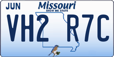 MO license plate VH2R7C