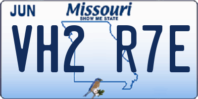 MO license plate VH2R7E