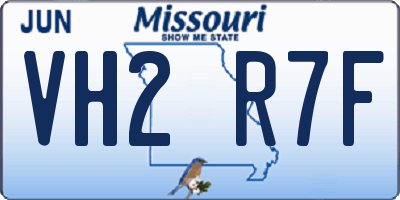 MO license plate VH2R7F
