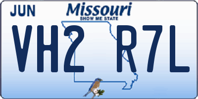 MO license plate VH2R7L