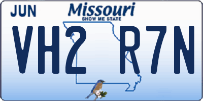 MO license plate VH2R7N