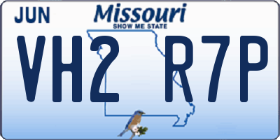 MO license plate VH2R7P