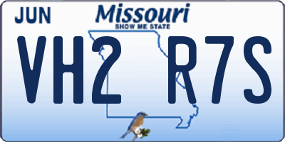 MO license plate VH2R7S