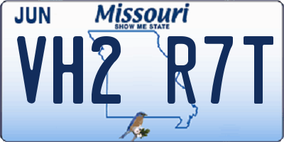 MO license plate VH2R7T