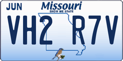 MO license plate VH2R7V