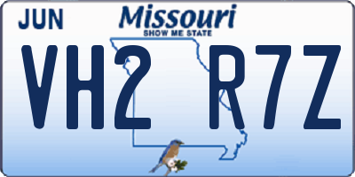 MO license plate VH2R7Z