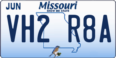 MO license plate VH2R8A