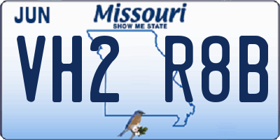 MO license plate VH2R8B