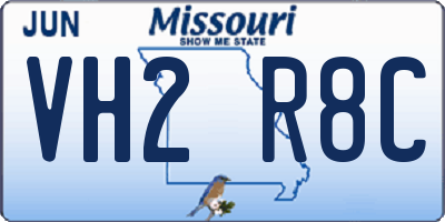 MO license plate VH2R8C