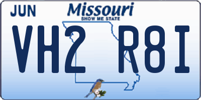 MO license plate VH2R8I