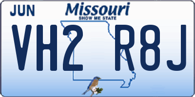 MO license plate VH2R8J
