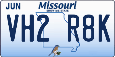 MO license plate VH2R8K