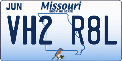 MO license plate VH2R8L
