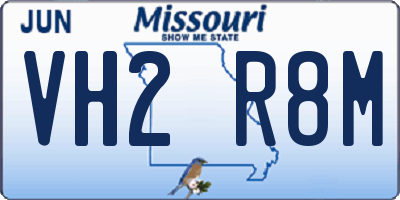 MO license plate VH2R8M