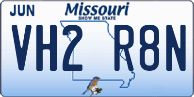 MO license plate VH2R8N