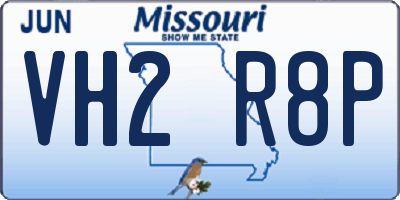 MO license plate VH2R8P