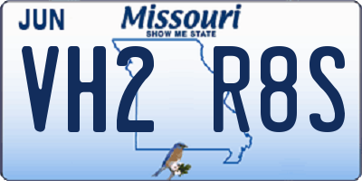 MO license plate VH2R8S