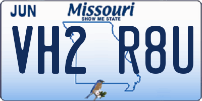 MO license plate VH2R8U