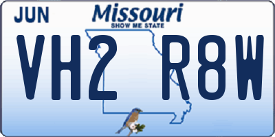 MO license plate VH2R8W