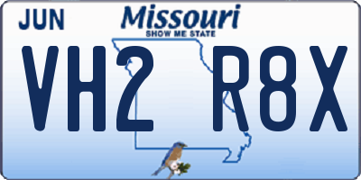 MO license plate VH2R8X