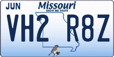 MO license plate VH2R8Z