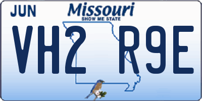 MO license plate VH2R9E