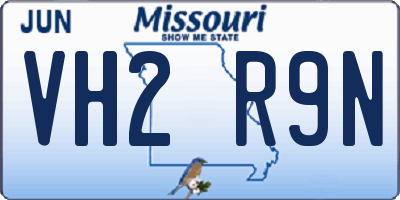 MO license plate VH2R9N