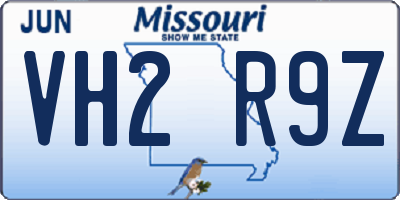 MO license plate VH2R9Z